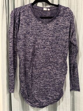 GAP Maternity Navy Marled Scoop-Neck Long Sleeve Sweater